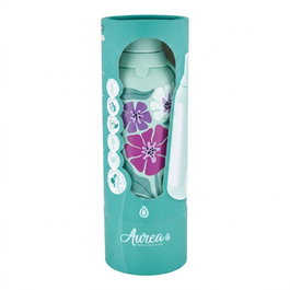 AUREA Botella térmica interior cerámico 2 tapones 500ml mint tropic bloom