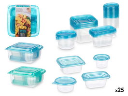 Leknes Set 25 Fiambreras Plástico Surtido Colores 25x25x11.5 cm (Set de 12)