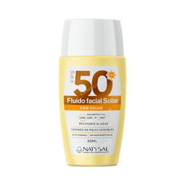 NATYSAL Fluido Solar Facial Con Color SPF 50 Resistente Agua 50 Ml