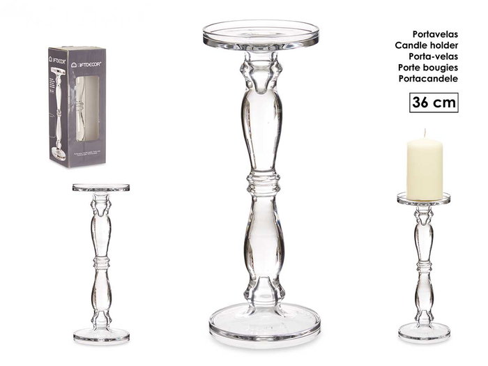 GIFTDECOR Candelabro Cristal Anillo L 36cm GIFTDECOR Candelabro Cristal Anillo L 36cm