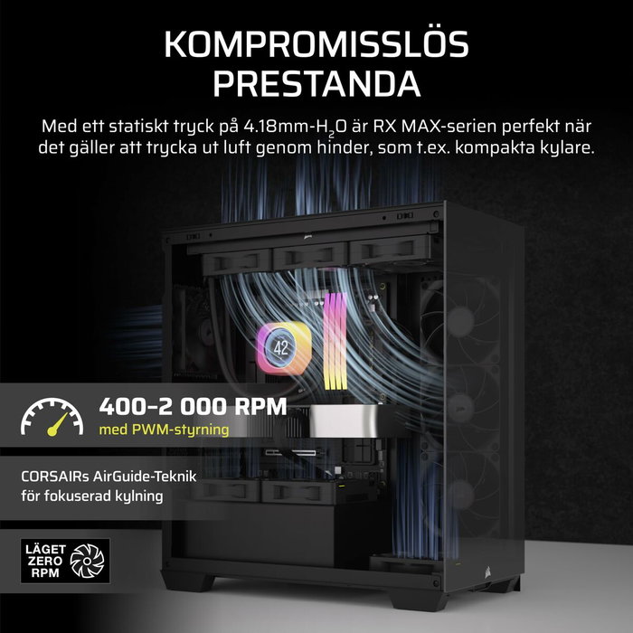 Corsair iCUE LINK RX120 Max Kit de Triple Ventilador de 120 mm