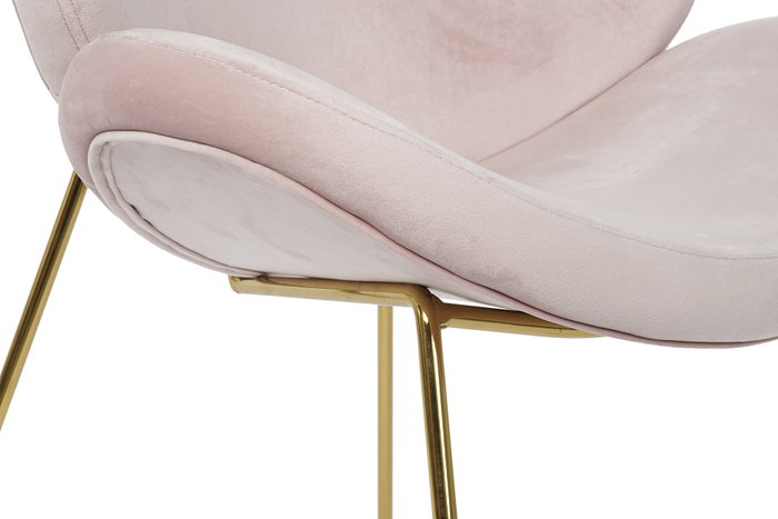 DKD Home Decor Silla Glam Rosa Palo Terciopelo Dorado 63 x 57 x 73 cm (2 Unidades)