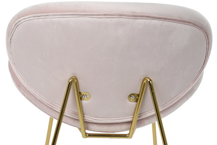 DKD Home Decor Silla Glam Rosa Palo Terciopelo Dorado 63 x 57 x 73 cm (2 Unidades)
