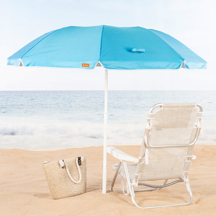 Aktive Sombrilla de playa plegable azul de 180 cm Aktive Sombrilla de playa plegable azul de 180 cm