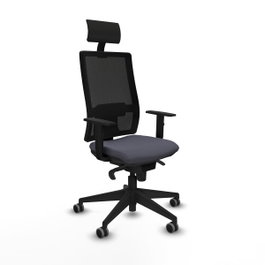 PIQUERAS Y CRESPO Silla de oficina Horna con mecanismo Sincro, Gris oscuro y Negro