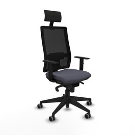 PIQUERAS Y CRESPO Silla de oficina Horna con mecanismo Sincro, Gris oscuro y Negro