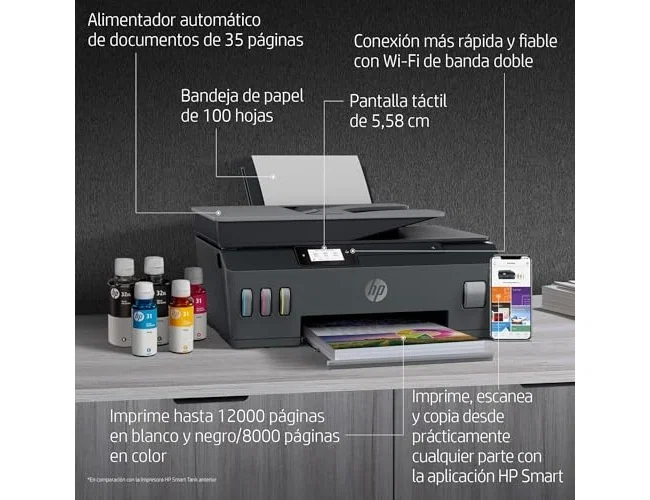 HP Smart Tank Plus 570 Inalámbrica Multifunción con ADF