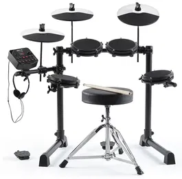 Alesis Debut Kit Batería Electrónica con Pads de Malla y Módulo DM-Lite Incluye Sillín, Baquetas y Auriculares