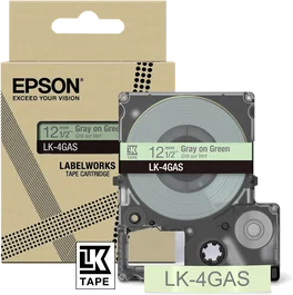 Epson LK-4GAS Cinta de etiquetas Gris/Verde claro 12mm