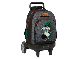 Safta Mochila escolar grande con ruedas y carro compact Evolution, colección My Hero Academia (450x220x330 mm)
