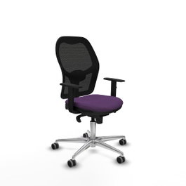 PIQUERAS Y CRESPO Silla de oficina Jorquera con mecanismo Sincro, tela Morado y malla Negro