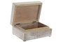 DKD Home Decor Set de 2 Joyeros de Mango Floral 3D Blanco