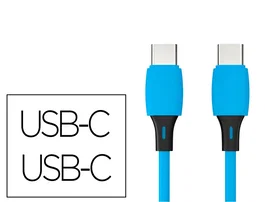 Q-connect Cable USB-C a USB-C PVC 1m Azul