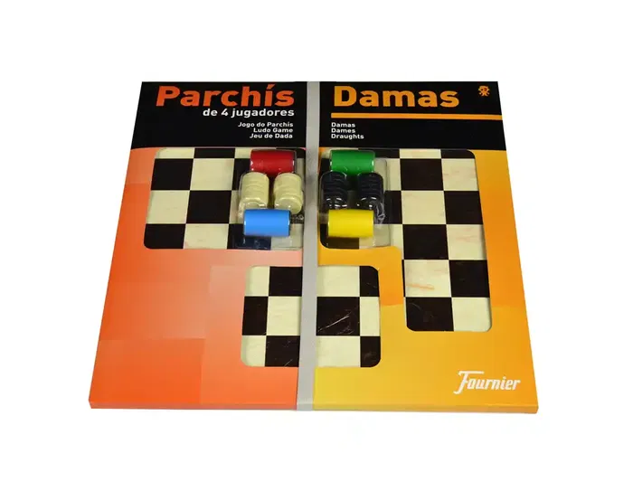 Fournier Parchís y Damas Juego de Mesa para 4 Jugadores Tablero Grande 41x40x4,5 cm