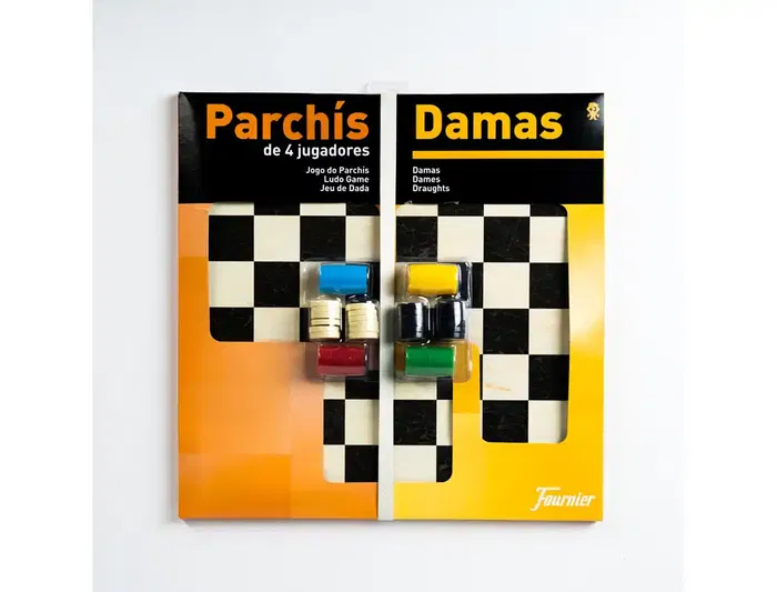 Fournier Parchís y Damas Juego de Mesa para 4 Jugadores Tablero Grande 41x40x4,5 cm
