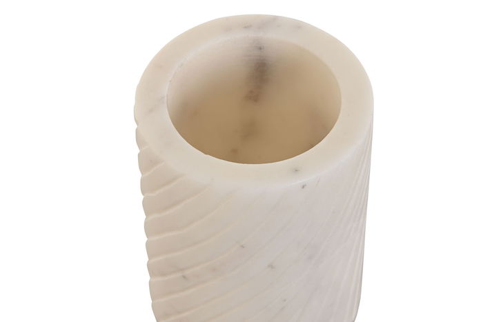 DKD Home Decor Vaso Blanco Marmol 8 x 10 x 8 cm (4 Unidades) Apto Lavavajillas
