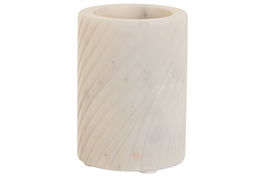 DKD Home Decor Vaso Blanco Marmol 8 x 10 x 8 cm (4 Unidades) Apto Lavavajillas
