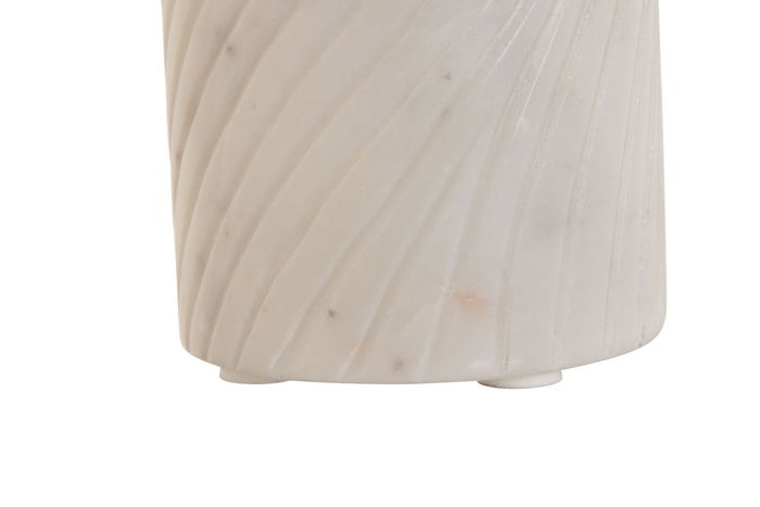 DKD Home Decor Vaso Blanco Marmol 8 x 10 x 8 cm (4 Unidades) Apto Lavavajillas