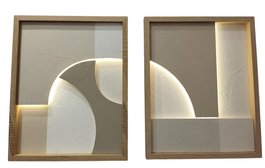 DKD Home Decor Cuadro LED MDF 40x3,8x50 Moderno 3D (Pack de 2 surtidos)