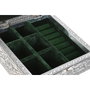 DKD Home Decor Joyero de Madera y Aluminio Pavo Real Plateado