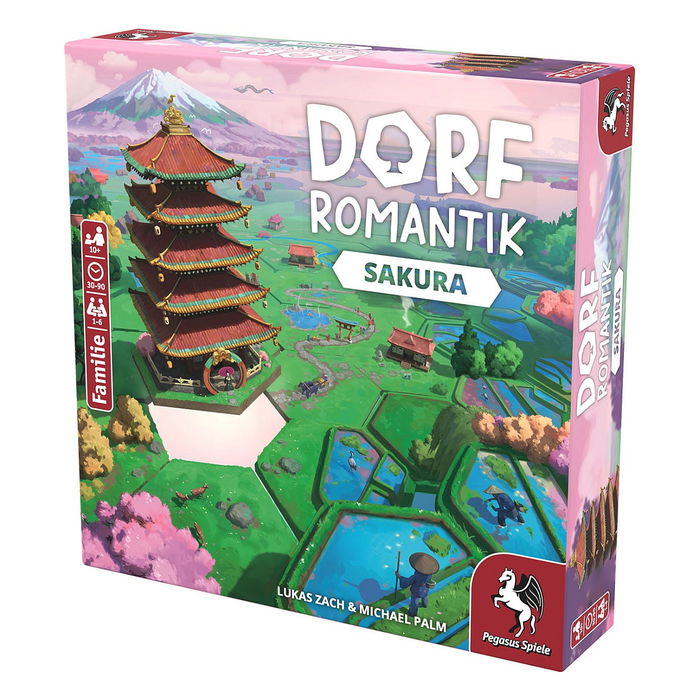 Pegasus Spiele Dorfromantik - Sakura Juego de Mesa Familiar | 1-6 Jugadores | 10+ Años | 30-90 min | En Alemán | 47 Piezas | 2024