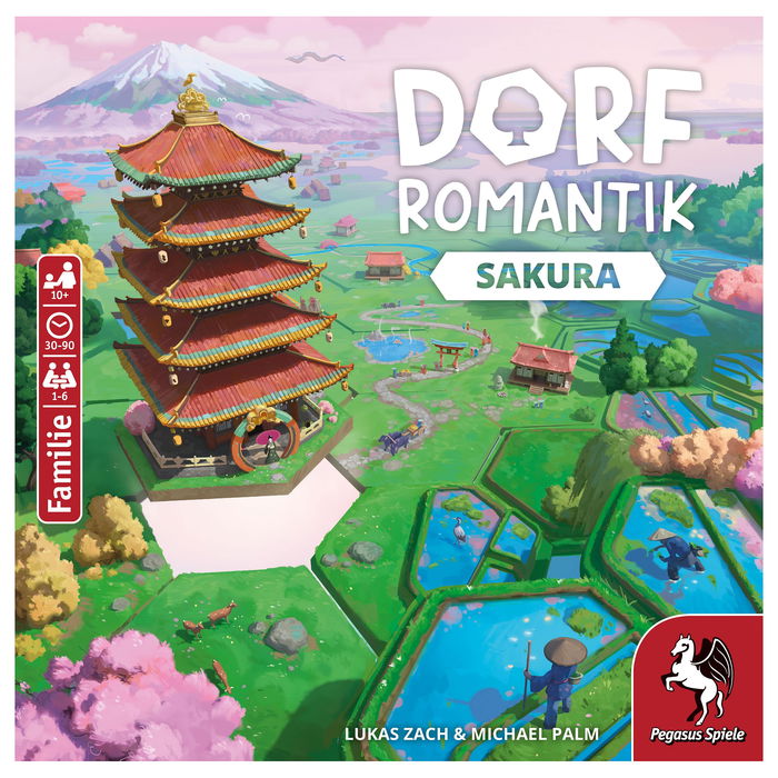 Pegasus Spiele Dorfromantik - Sakura Juego de Mesa Familiar | 1-6 Jugadores | 10+ Años | 30-90 min | En Alemán | 47 Piezas | 2024