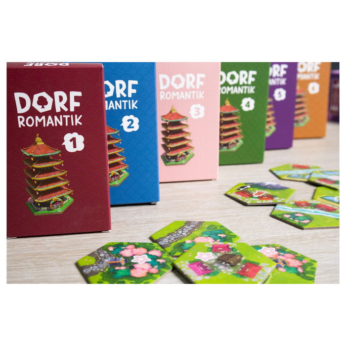 Pegasus Spiele Dorfromantik - Sakura Juego de Mesa Familiar | 1-6 Jugadores | 10+ Años | 30-90 min | En Alemán | 47 Piezas | 2024