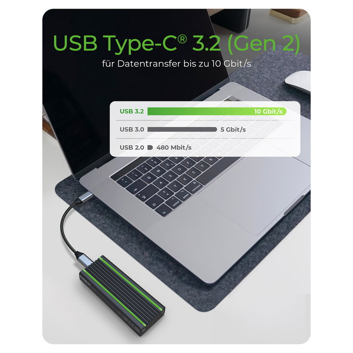 ICY BOX IB-1824ML-C31 Carcasa Externa SSD M.2 NVMe USB 3.2 Gen 2 Tipo C Negro