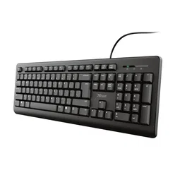 Trust Primo Teclado USB Oficina Completo (100%) con Teclado Numérico en Portugués, Negro, Interruptor de Membrana, Resistente a Derrames