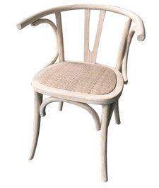 DKD Home Decor Silla Olmo Ratán Blanco con Rejilla Envejecida