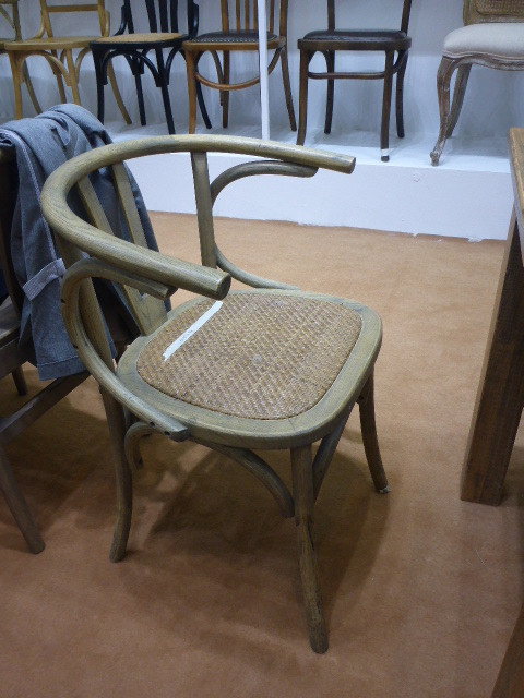 DKD Home Decor Silla Olmo Ratán Blanco con Rejilla Envejecida