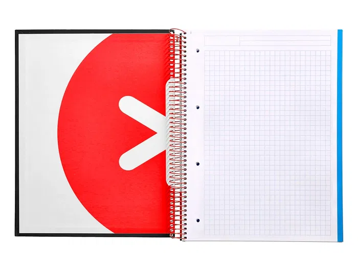 Antartik Cuaderno espiral A4 Micro Antartik, Tapa Forrada, 120 Hojas, 90 gr, Cuadro 5mm, Negro