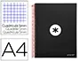 Antartik Cuaderno espiral A4 Micro Antartik, Tapa Forrada, 120 Hojas, 90 gr, Cuadro 5mm, Negro