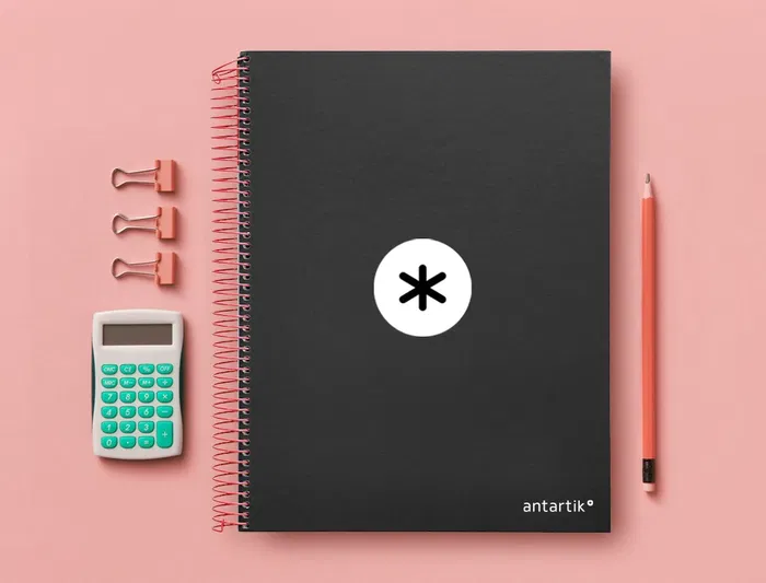 Antartik Cuaderno espiral A4 Micro Antartik, Tapa Forrada, 120 Hojas, 90 gr, Cuadro 5mm, Negro