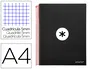 Antartik Cuaderno espiral A4 Micro Antartik, Tapa Forrada, 120 Hojas, 90 gr, Cuadro 5mm, Negro