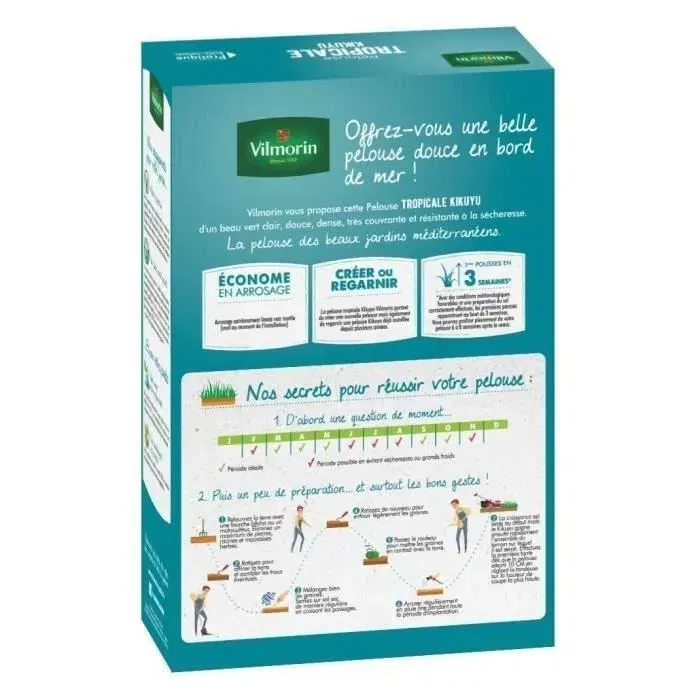 Vilmorin Semillas de Hierbas Tropicales Kikuyu 500 g Vilmorin Semillas de Hierbas Tropicales Kikuyu 500 g