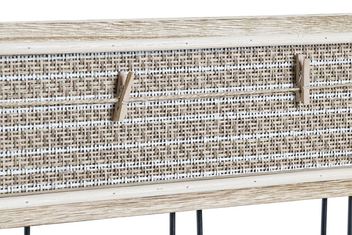 DKD Home Decor Perchero Boho Decape flower Natural MDF y Metal 40 x 3.5 x 15.5 cm (2 Unidades)