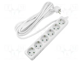 GOOBAY Prolongador de alimentación H05VV-F 3G1,5mm2 Blanco 5m