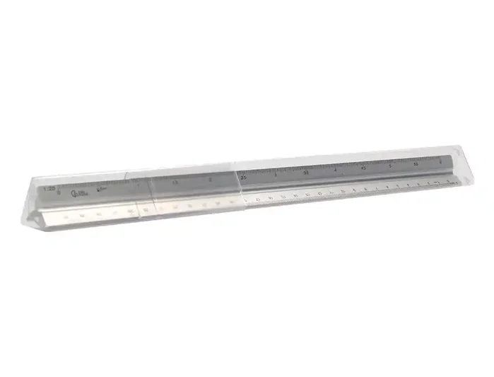 Liderpapel Escala Triangular de Aluminio con Funda Protectora 30 cm