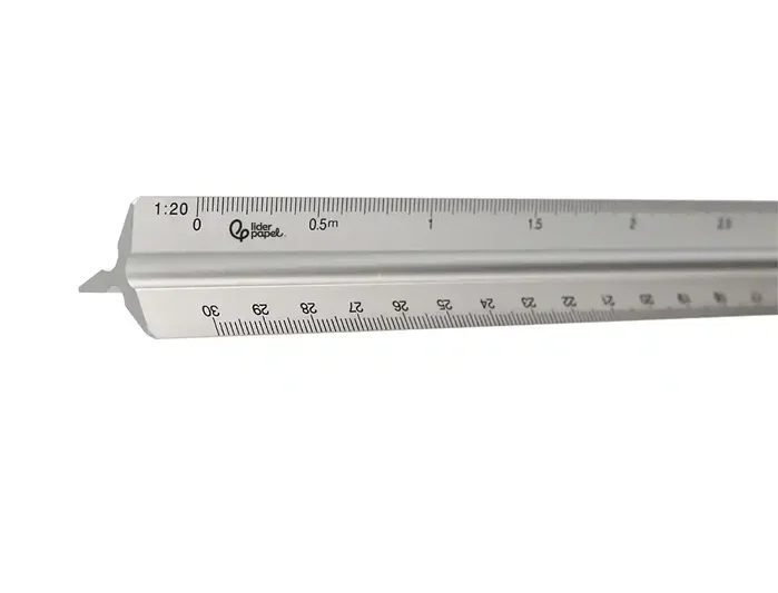 Liderpapel Escala Triangular de Aluminio con Funda Protectora 30 cm