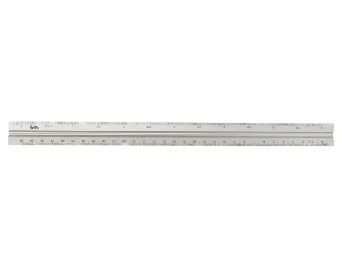 Liderpapel Escala Triangular de Aluminio con Funda Protectora 30 cm
