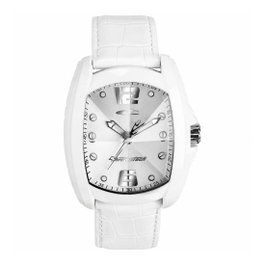 Chronotech Reloj RW0009 con correa de cuero blanca