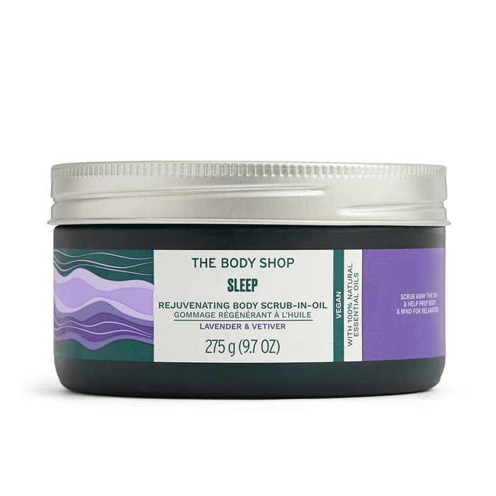 The Body Shop Sleep Aceite Exfoliante Corporal Lavanda y Vetiver 275 g - Exfoliante de Sal con Aceites Esenciales Naturales, 99% Ingredientes de Origen Natural The Body Shop Sleep Aceite Exfoliante Corporal Lavanda y Vetiver 275 g - Exfoliante de Sal con Aceites Esenciales Naturales, 99% Ingredientes de Origen Natural