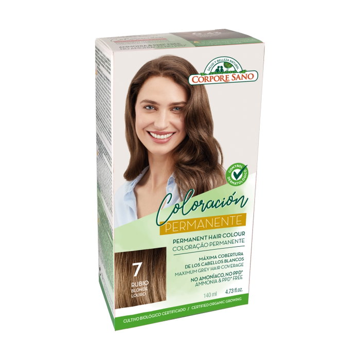 Corpore Sano Tinte 7 Rubio 140 ml - Coloración permanente máxima cobertura Corpore Sano Tinte 7 Rubio 140 ml - Coloración permanente máxima cobertura