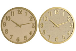 DKD Home Decor Reloj de Pared Resina y MDF Surtido de 2 Unidades