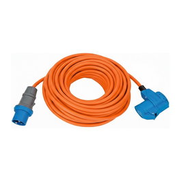 Brennenstuhl 1167650525 Cable de extensión CEE 230V/16A 25 metros IP44 para exterior, resistente al aceite, colores azul y naranja