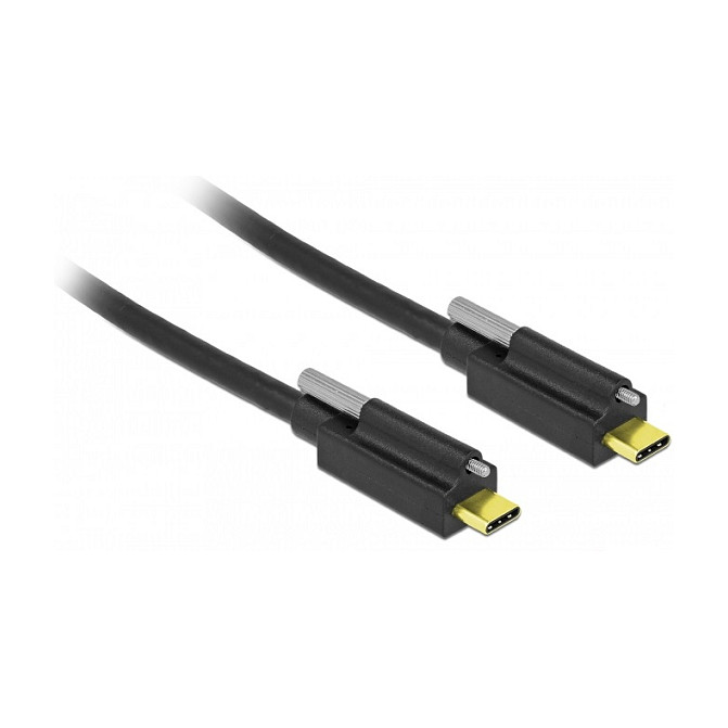 DeLOCK Cable USB Type-C a USB Type-C con Tornillo 10 Gbps 2 m Negro DeLOCK Cable USB Type-C a USB Type-C con Tornillo 10 Gbps 2 m Negro