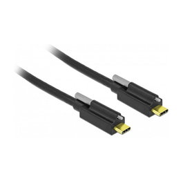 DeLOCK Cable USB-C a USB-C con tornillo 2m Negro