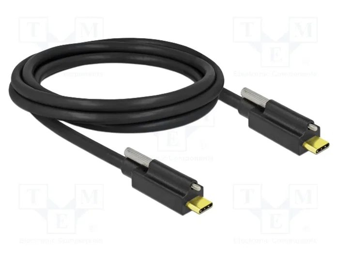 DeLOCK Cable USB Type-C a USB Type-C con Tornillo 10 Gbps 2 m Negro DeLOCK Cable USB Type-C a USB Type-C con Tornillo 10 Gbps 2 m Negro