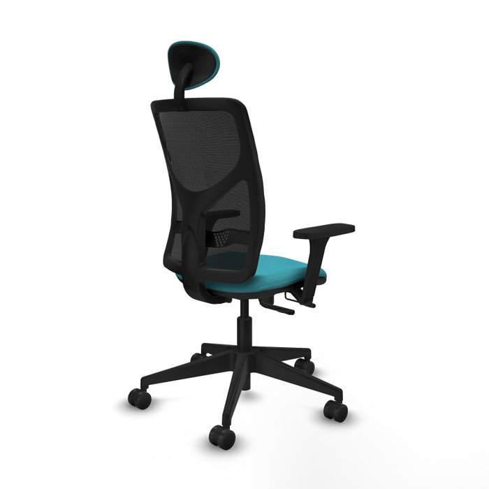 PIQUERAS Y CRESPO Silla de oficina Motilla con mecanismo Sincro/Traslack, Turquesa y Negro